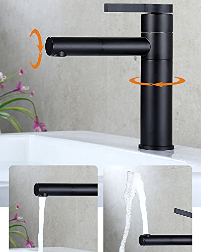 Robinet de lavabo rotatif mitigeur 360 degrés en acier inoxydable robuste - 3