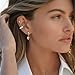 14K Gold Plated S925 Sterling Silver Post Heart Dangle Earrings for Women - Lightweight Dainty Pink Heart CZ 14K Gold Plated Drop Huggie Hoop Earrings - Small Hypoallergenic Jewelry Gift