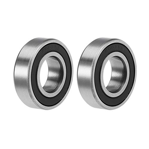 sourcing map 6003-2RS Deep Groove Ball Bearings 17mm x 35mm x 10mm Double Sealed Chrome Steel Z2 2pcs