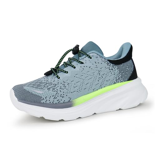 Tobfis Boys Girls Kids Arch Support Bungee Tennis Athletic Running Shoes Lightweight Breathable School Walking Sneakers(Toddler/Little Kid/Big Kid)