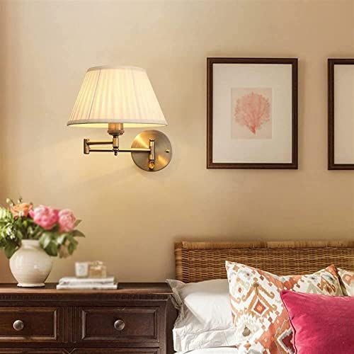 Lámpara de pared de brazo dorado interior LED con base E27 4