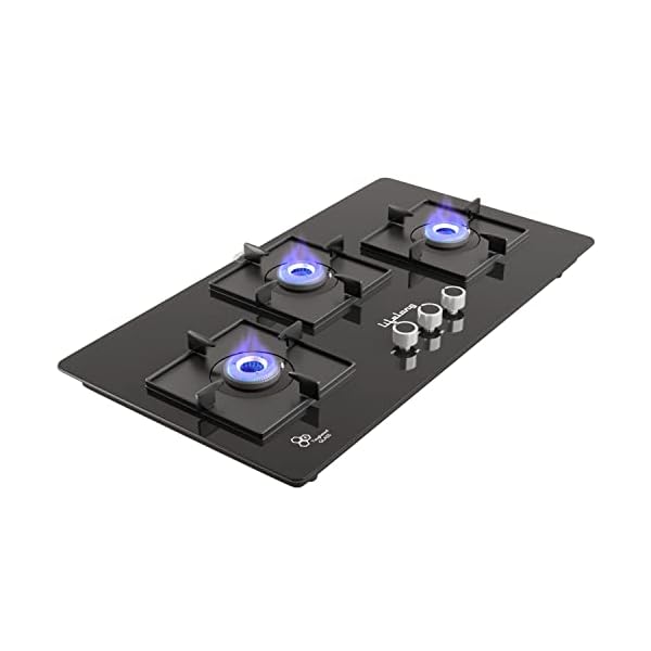 Lifelong 3 Burner Toughened Glass Top Hobtop|Automatic Ignition Cooktop Gas Stove (Black, LLHT923, 1 Year Manufacturer's Warranty)