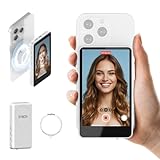 SYNCO XView Vlog Selfie Monitor Screen for iPhone & Android, Magnetic Wireless Back Camera Phone Monitor 1080P/4K with 164FT Range, 3H Battery, Built-in Speaker for YouTube TikTok Live (White)