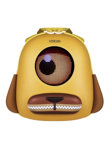 Image of Hookaba GlowBuddy LED Eyes Backpack 13L | Kids Smart Bag with App Control, Programmable Screen & Water Resistant | for School, Picnic, Travel | Mini Digital Daypack for Girls & Boys (Woof Yellow)