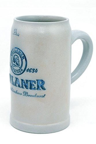Steinkrug Paulaner salzglasiert 1,0 Liter – Bierkrug mit traditioneller Glasur