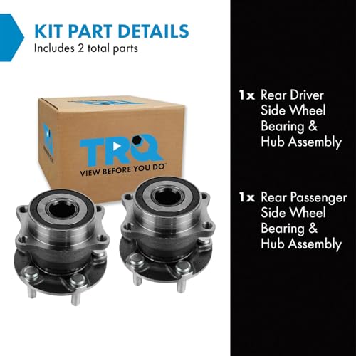 Image of TRQ Rear Left and Right Wheel Bearing and Hub Assembly Set 2 Piece Compatible with 10-14 Subaru Outback 10-14 Legacy 09-13 Forester 19-21 Crosstrek Hybrid 13-19 BRZ 13-16 Scion FR-S 17-20 Toyota 86