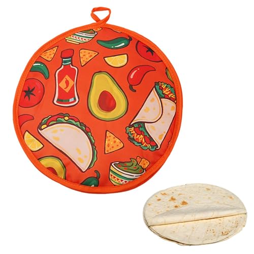 Niuhong Tortilla Wärmer Tortilla-Heizbeutel Stoff Tortilla Wärmebehälter Niedlich Cartoon Tortilla Isolationsbeutel Thermotasche Warmer Mikrowellenofen Isolierbeutel Warmhalten Picknicktasche (A)