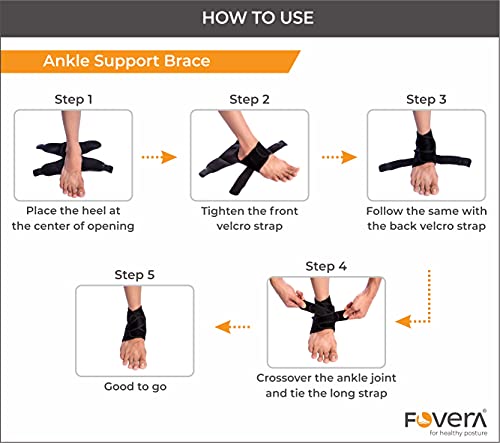 Image of FOVERA Adjustable Ankle Support Brace (2 PCS) Breathable Nylon Material Super Elastic and Comfortable, Suitable for Sports