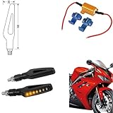  90474 + 61 pareja intermitentes LED Moto Honda CRM 125 indicadores dirección resistencia homologadas universales Motocicleta negras
