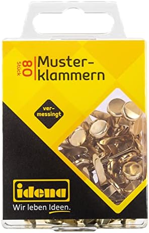 Idena Musterklammern – 80 Stück, Vermessingt, Mit Rundem Kopf