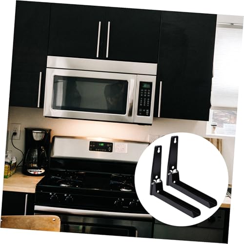 Cuisine encombrée solution étagère murale rétractable en acier noir pour micro-ondes POPETPOP - 8