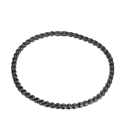 Collier homme aimant en acier inoxydable noir et or