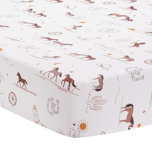 Lambs & Ivy Country Western Breathable 100% Cotton Fitted Crib/Toddler Sheet