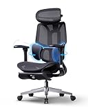 Hbada E3 Air Edizione 2026 Sedia da Ufficio Ergonomica con Poggiapiedi Estensibile - Supporto Lombare Dinamico a 3 Zone, Braccioli 4D Meccanici, Base in Acciaio, Certificata IGR - Grigio