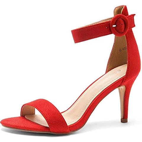 Shoe Land SL-Ambrosia Women's Open Toe High Heels Dress Wedding Party Elegant Heeled Sandals, Red, 6 UK Cover