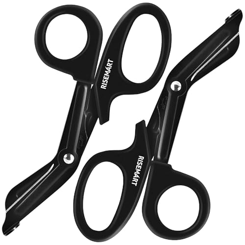RISEMART - Trauma Shears, RISEMART Medical Scissors for First Aid Supplies 7.5" Fluoride Coated Non-Stick Blades Stainless Steel Nursing Bandage Scissors for Doctor, Nurses, Nursing Students, EMS - -30%