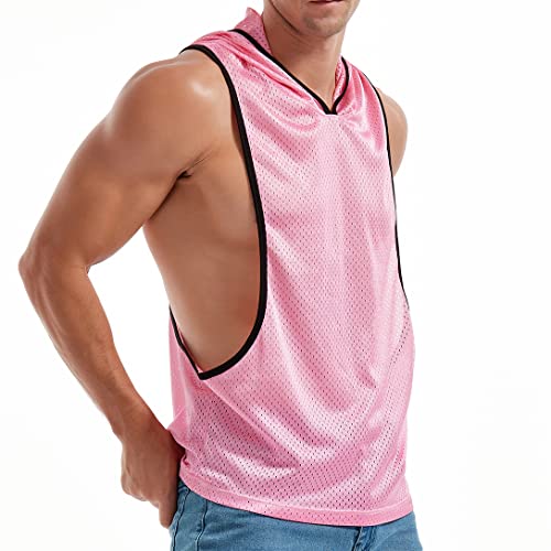 Men's Workout Hooded Tank Tops Bodybuilding Muscle Cut Off T Shirt Sleeveless Gym Hoodies4