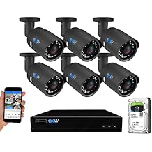 GW Security 8 Channel 4K NVR 5MP H.265 Surveillance Security Camera System with 6 Super HD 5MP IP PoE Bullet Security Cameras