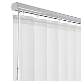 Cordless Vertical White Window Blinds for Home, Light Filtering Privacy Window Shades for Sliding Glass Windows, Made to Order, Between 40