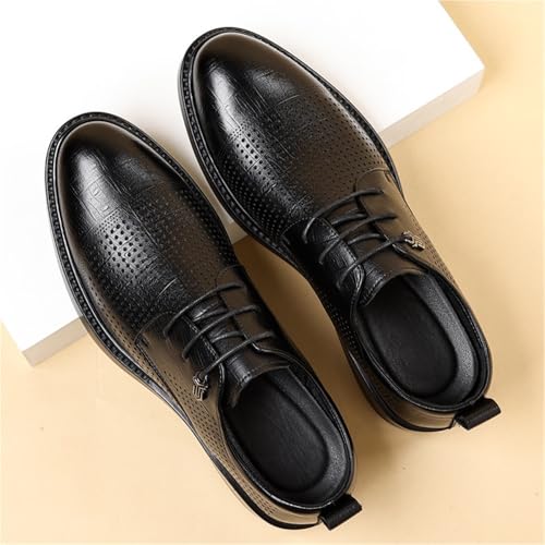 Men's Pointed Toe Dress Shoes Genuine Leather Soft Sole Hollow Out Breathable Business Formal Casual Shoes Spring Summer High End Comfortable Footwear3
