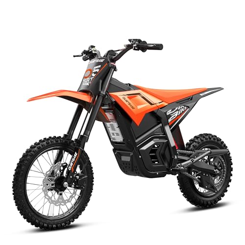 QuietEase Electric Dirt Bike for Adults Teens 3000W Brushless 220Nm Motor - 45 Slope 38 MPH 48V/23.4Ah Removable Battery Dual Hydraulic Brakes & Full Suspension Electric Motorcycle for Age 13+