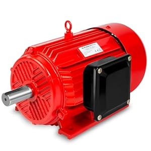 EBERTH Elektromotor 400V mit 5, 5 kW Leistung, Drehstrommotor aus Aluminium, 3-Phasen, Drehzahl 2900 U/min., Stromstärke 11 A, Leistungsfaktor 0, 95, Asynchronmotor für Einsatz in Industrie, 68 kg
