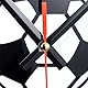 Relaxdays Wanduhr DIY, Fußball-Wanduhr Kinderzimmer, Ø 50-100 cm, Wandtattoo Uhr zum Kleben, 3D-Uhr Wand, scharz/weiß