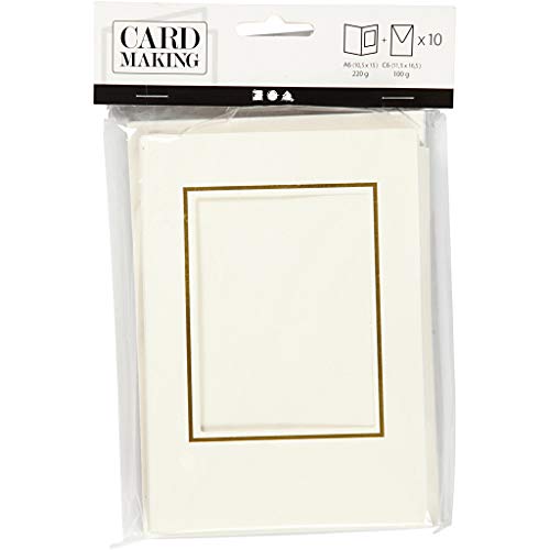 Creativ Company 23726 10-Piece Passepartout Card, Off-White