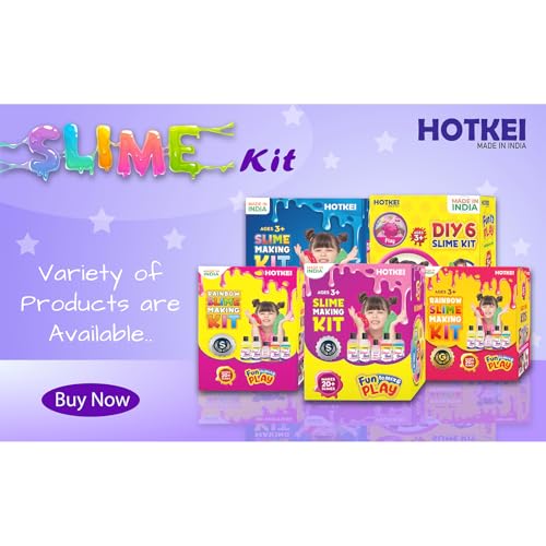 Image of HOTKEI (10 Slime kit) Fruit Scented Colorful DIY Magic Toy Slime Gel Jelly Clay Putty Set Toys for Girls Kids Boys Slime kit Set Toys with Glitter| Charms | Beads Slime Making Kit