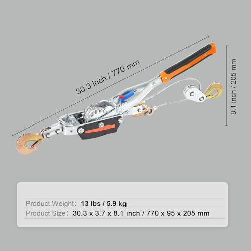 Winche manual 5T con cable acero 11.5 ft para vehículo miniatura 2