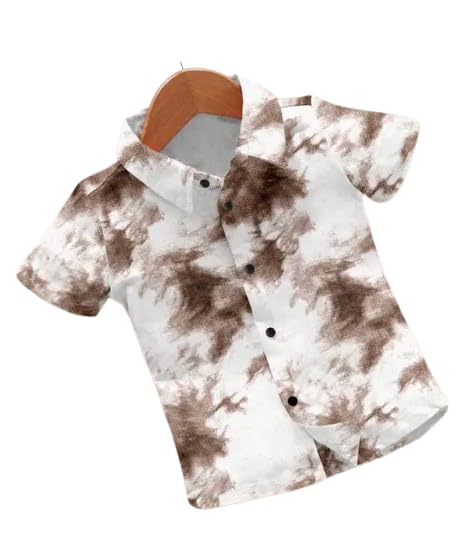 Boys Rayon Casual Shirt, Half Sleeve Button-Down, Damask Print, Regular Fit, Breathable, Spread Collar, Summer Wear, 2-15 Years