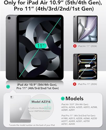 Image of ESR for iPad Air 5th /4th Gen Paper-Feel Magnetic Screen Protector(2022 /2020, 10.9 Inch) and iPad Pro 11 Inch (2022 /2021 /2020 /2018), Write and Draw Like on Paper, Detachable and Reusable, Matte Finish