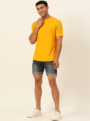 Image of Solid Soft Cloth Round Neck Cotton Relaxed Fit T Shirt