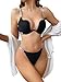 Women's Shiny Deep U Sexy Seamless Gathering Fashion Bra Paired With Exposed Hip Triangle Pants Daily Bra Set