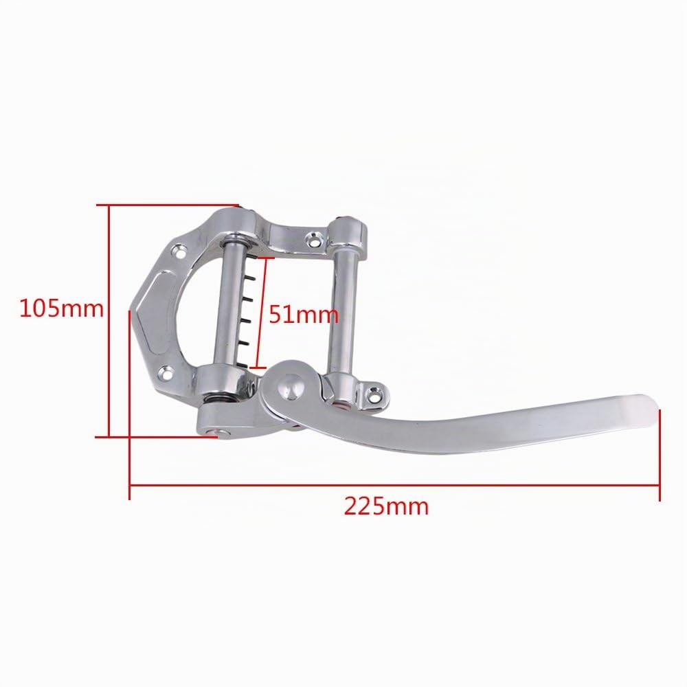 Yibuy 224 x 98 mm aleación de zinc plata guitarra eléctrica trémolo unidad puente vibrato