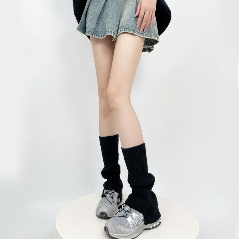 heyheyshine Women's Y2k Leg Warmers Vintage Knit irregularly Solid Color Leg Warmers Japanese Kawaii Accessories2