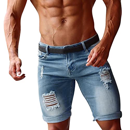 Tejanos Hombre Rotos Cortos Slim Verano Pantalones Cortos Corto Moda Bermudas Pantalon Corto Tallas Grandes con Bolsillos Pantalones Cargo Cover
