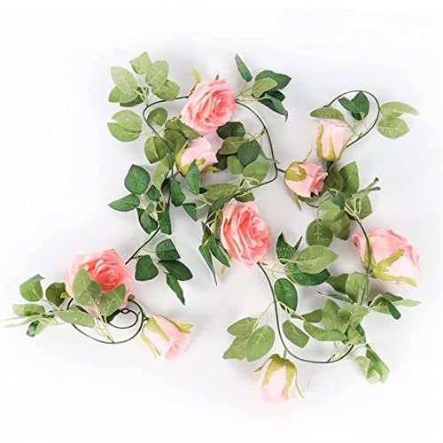 Fausse rose vigne guirlande fleurs artificielles maison YZCIS 2.4M