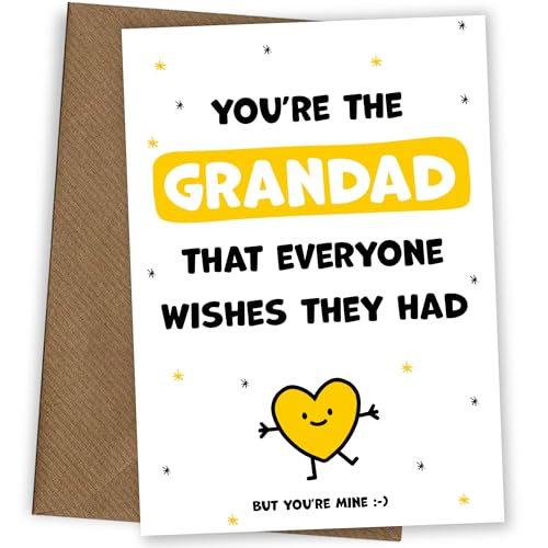 Hey Chimp Cute Grandad Birthday Cards - Youre the Grandad Everyone Wishes they Had - Happy Birthday Card thats a Heartfelt Special Keepsake (But Youre Mine)