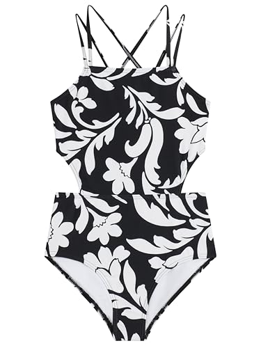 Image of Kanu Surf Girls' Beach Girl Sport Cut-Out One Piece Swimsuit