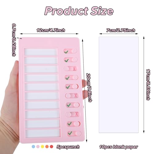 Tabela de tarefas de 5 peças para crianças, várias crianças, tabela de rotina deslizante para fazer