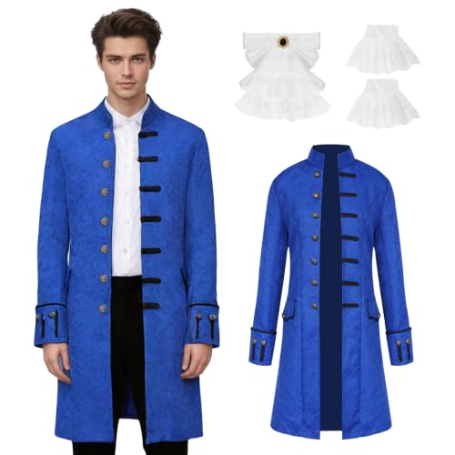 Manteau frack steampunk pour homme costume victorien médiéval vintage