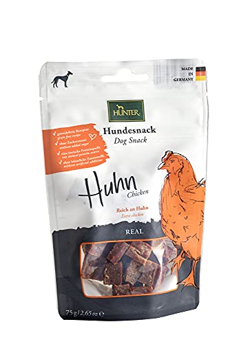 HUNTER Snack per Cani, Senza Cereali, Senza Zuccheri Aggiunti, 75 g, Pollo
