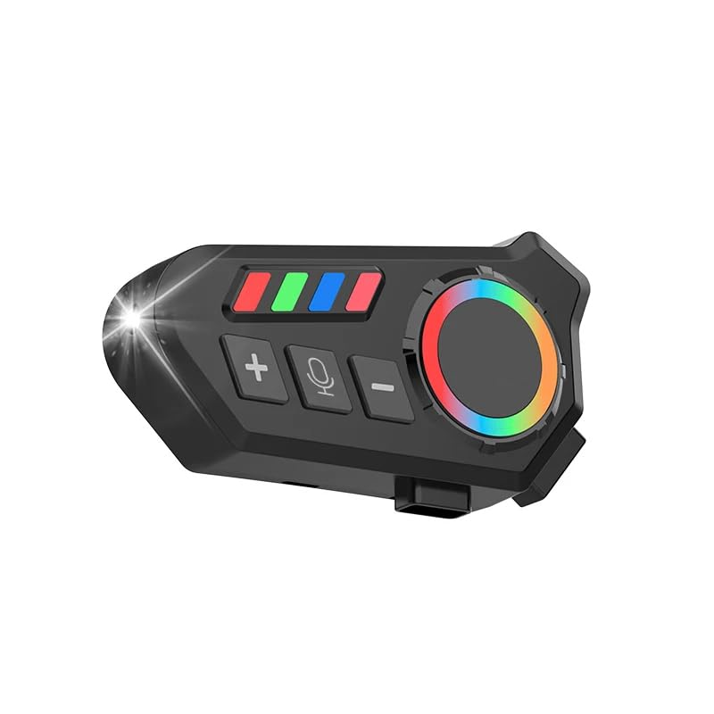 Image of RGB Motorcycle Helmet Bluetooth on Ear Headset, HD Sound & Noise Cancelling Hard Mic, 5.4 BT Wireless Connectivity with RGB Light, 1000 mAh, IP67 Waterproof, Supports Android & iOS