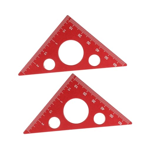 QUMIIRITY 2個多機能木工用三角定規 点 プレミアムアルミ合製 高耐久で精密な直角 高さ 深さ測定対応 大工 向け木工量具