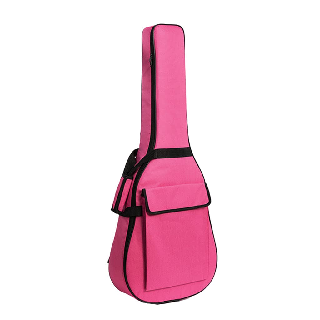 Borsa per Chitarra Stabile E Impermeabile con Cerniera a Doppio Strato Tira per Chitarra Classica Acustica, 41 Pollici Rosa