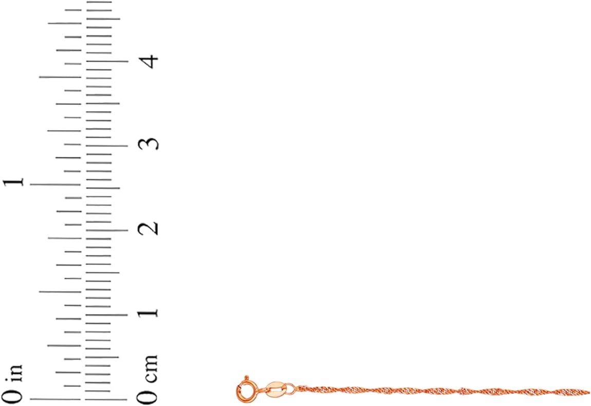 Floreo 14k Rose Gold 1.1mm Singapore Chain Necklace