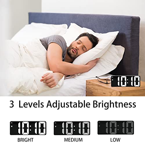 Digital Alarm Clock, Small Desk Clock With Adjustable Brightness, Usb Charging, Battery Backup, 12/24H, Date, Temperature Display, Modern Led Table Clock For Bedroom, Bedside, Living Room, Office #TOP4