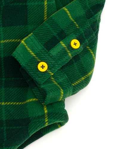 John Deere Tractor Plaid Flannel Shacket with Fleece Lining Toddler to Little Kid Sizes (3T - 7-8)3