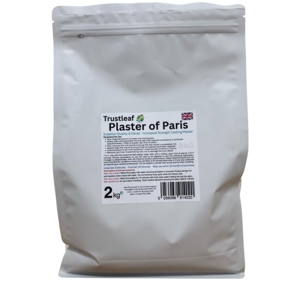 2kg Bag - Trustleaf Plaster of Paris - Fine Casting Plaster, White, 2 kg Bag